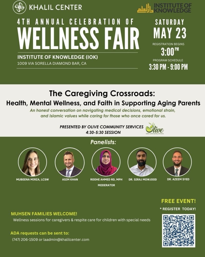 Wellness Fair flyer listing Asim Khan among the panelists